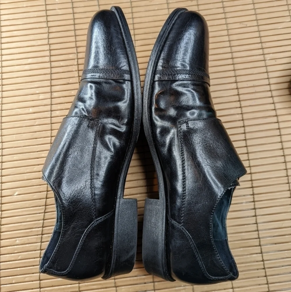 Steve Madden Mens  Black Leather Double Monk Strap Cap toe Oxford Dress Shoes Si